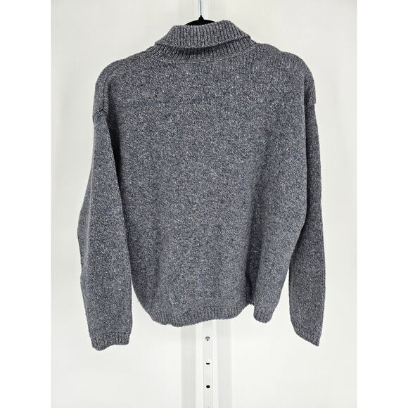 Alps Womens Sz XL Cardihan Sweater Wool Blend Gray Blue Knit Vintage - Picture 5 of 5